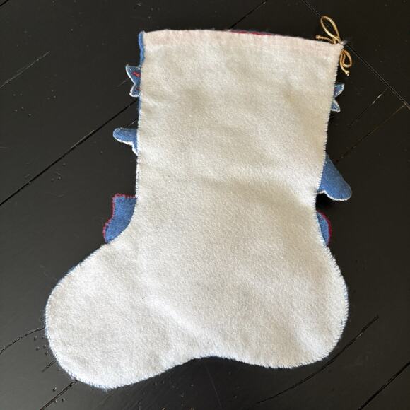 Vintage Completed Bucilla Heavenly Minstrel Angel Felt Christmas Stocking 3D - Picture 2 of 3